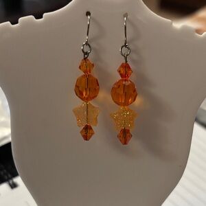 Elegant Orange Dangle Earrings